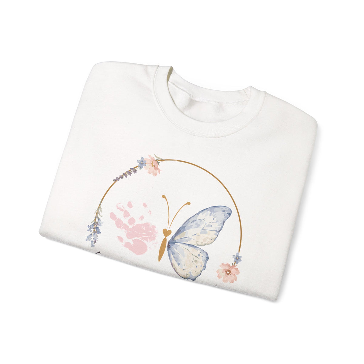 Butterfly Handprint Crewneck Sweatshirt — Memorial & Keepsake Comfort Pullover