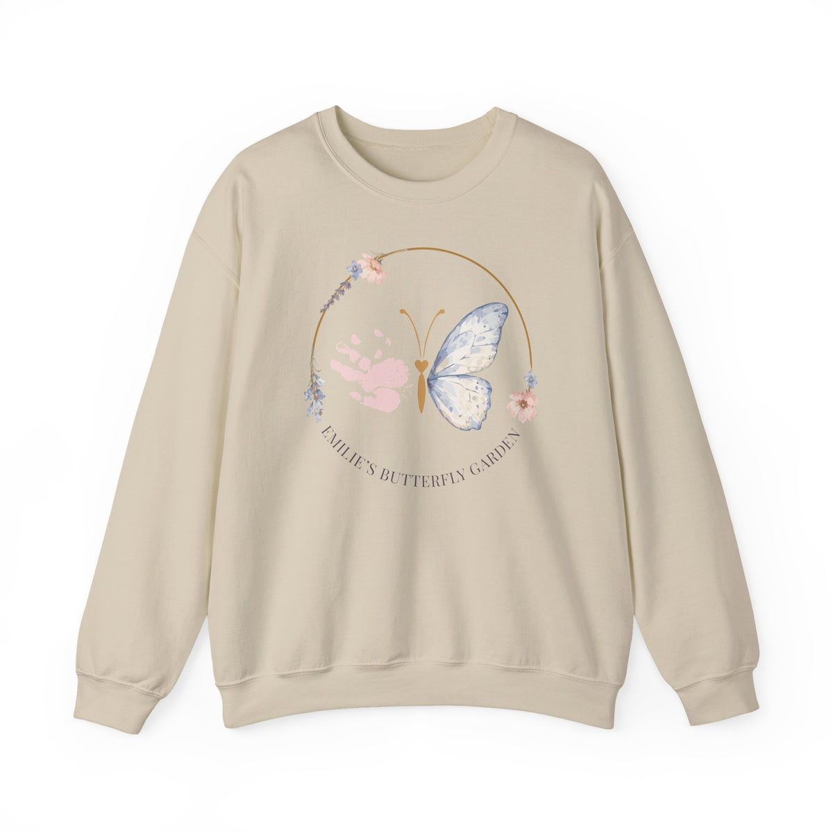 Butterfly Handprint Crewneck Sweatshirt — Memorial & Keepsake Comfort Pullover