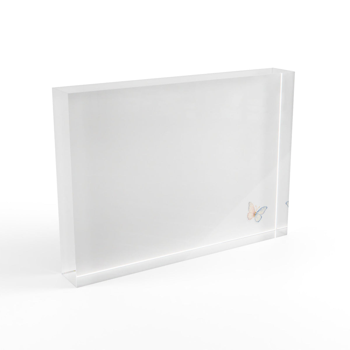 Butterfly Acrylic Photo Block — Minimal Desk Display