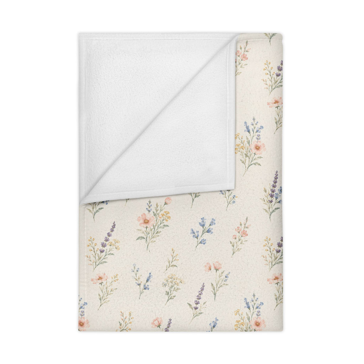 Floral Sprig Toddler Blanket — Soft Neutral Throw