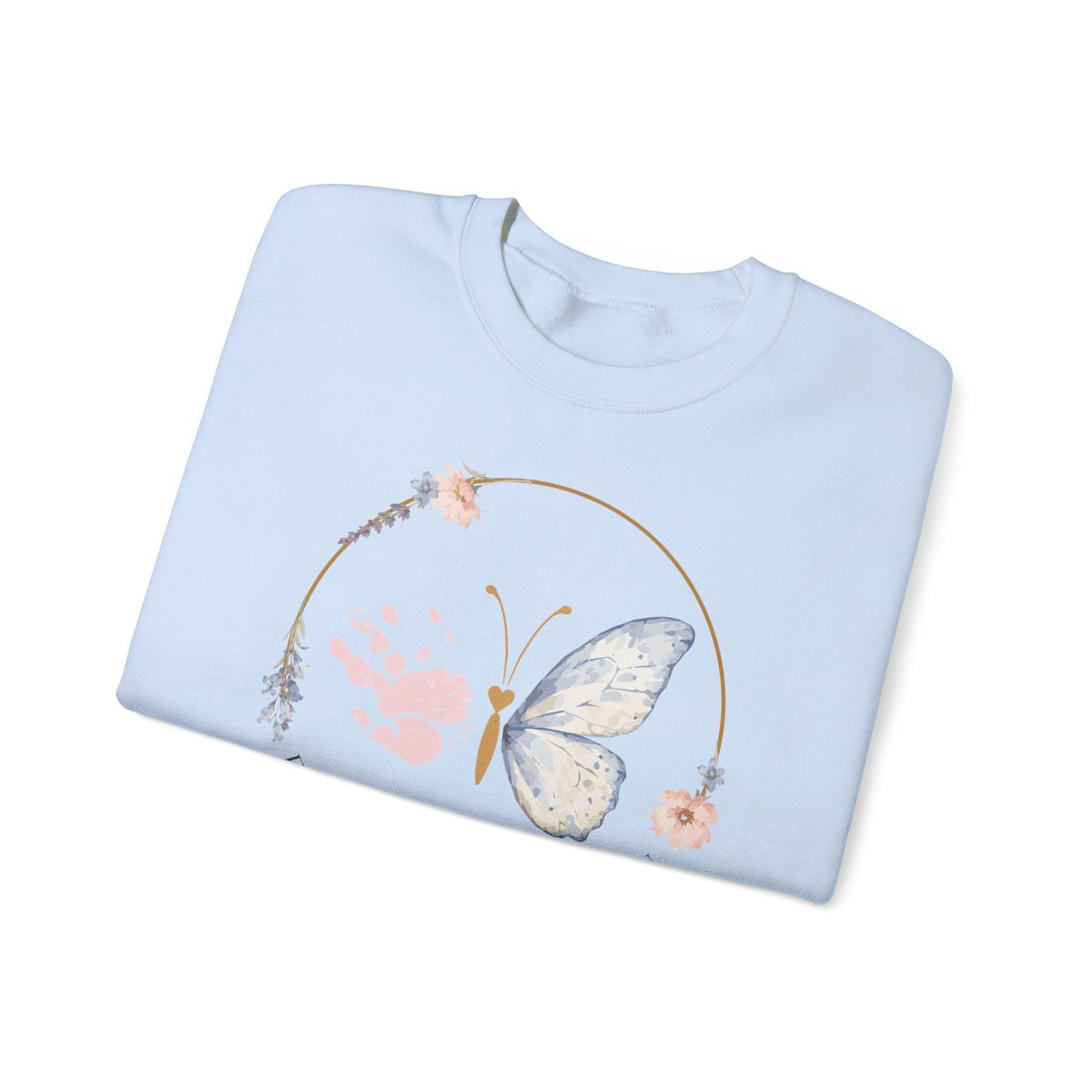 Butterfly Handprint Crewneck Sweatshirt — Memorial & Keepsake Comfort Pullover