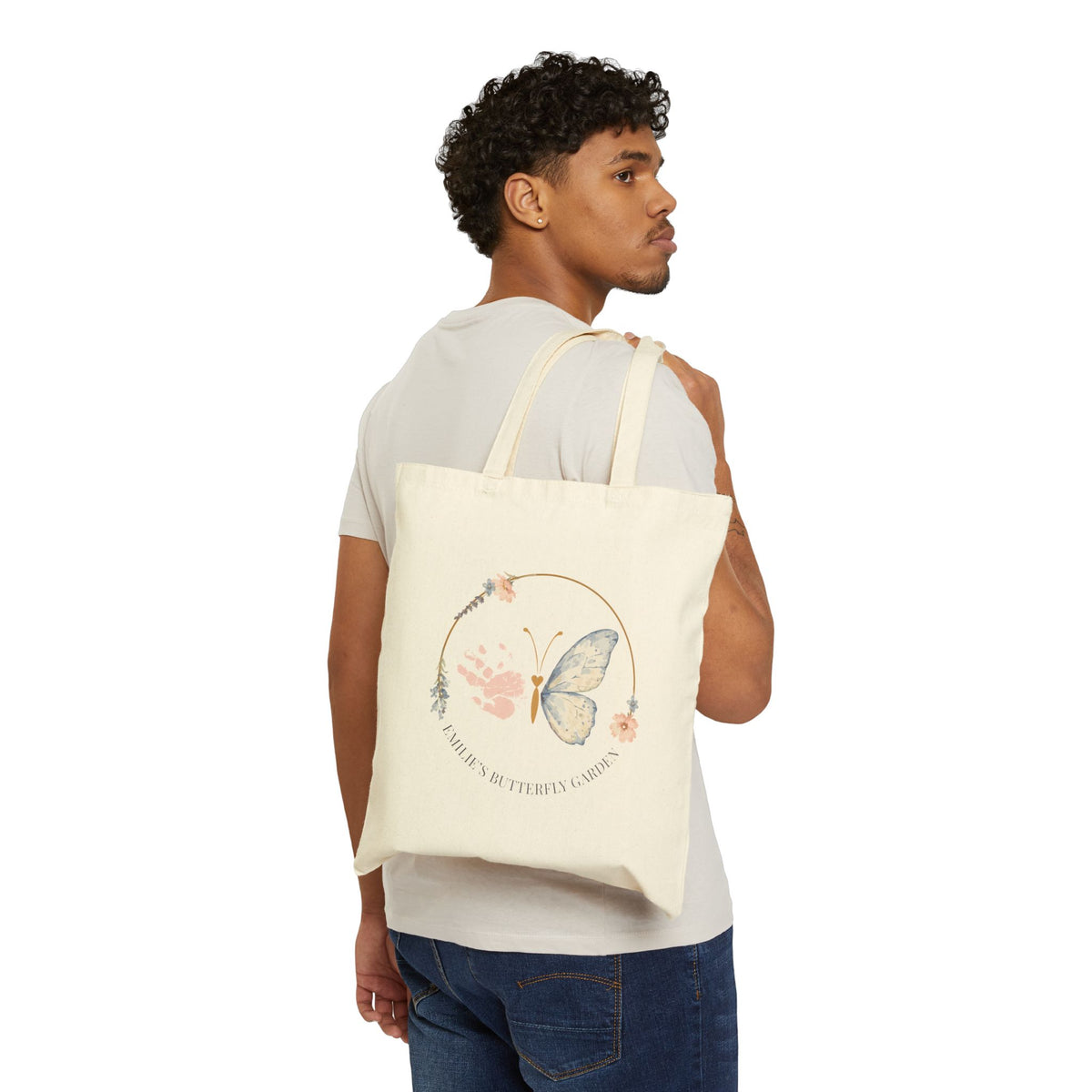 Butterfly Floral Tote Bag Canvas Shopper