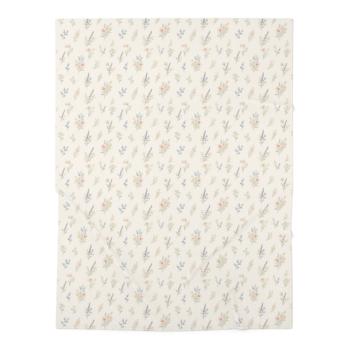 Floral Sprig Baby Swaddle Blanket — Soft Neutral Botanical Swaddle