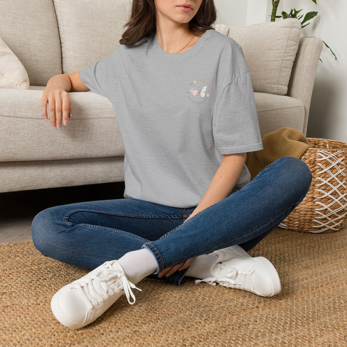 Minimal Floral Butterfly Tee