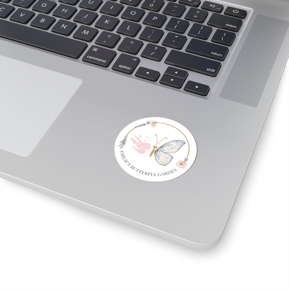 Butterfly Garden Kiss-Cut Sticker — "Emillie’s Butterfly Garden" Logo