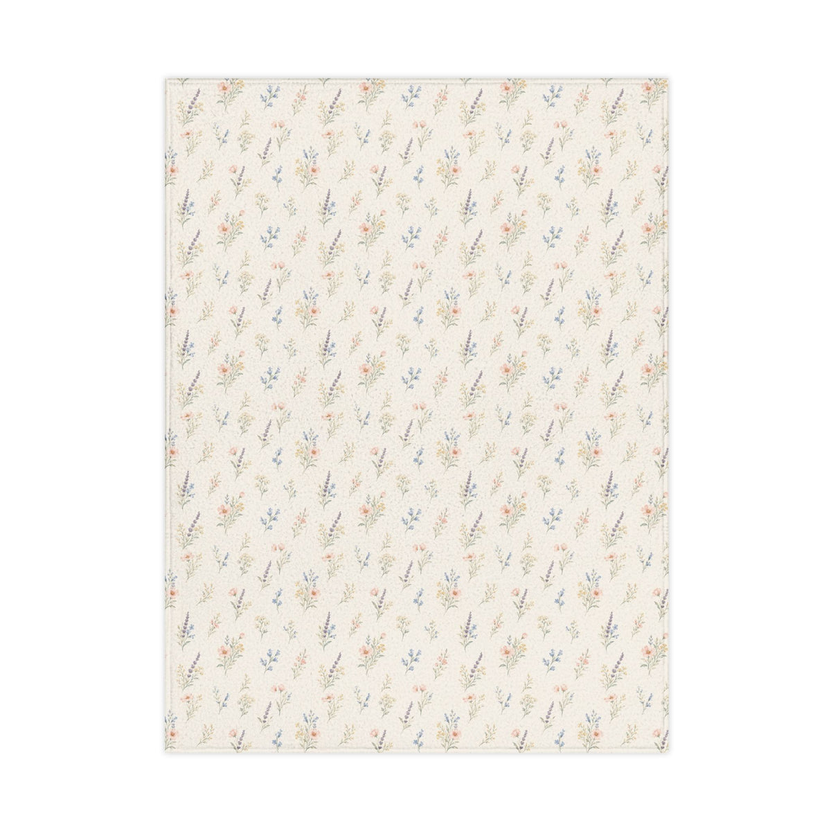 Floral Sprig Toddler Blanket — Soft Neutral Throw