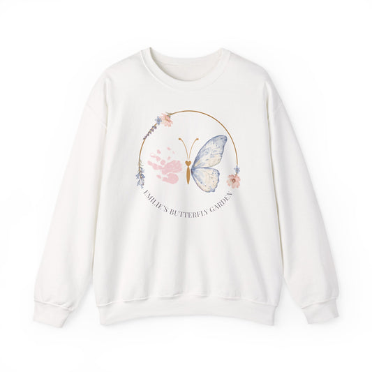 Butterfly Handprint Crewneck Sweatshirt — Memorial & Keepsake Comfort Pullover