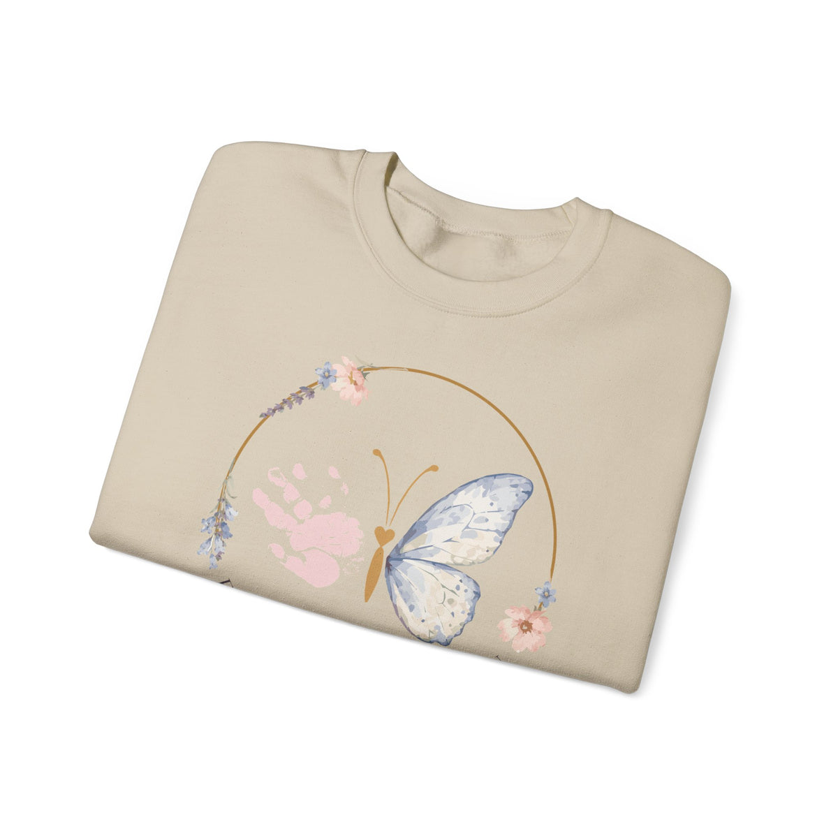 Butterfly Handprint Crewneck Sweatshirt — Memorial & Keepsake Comfort Pullover