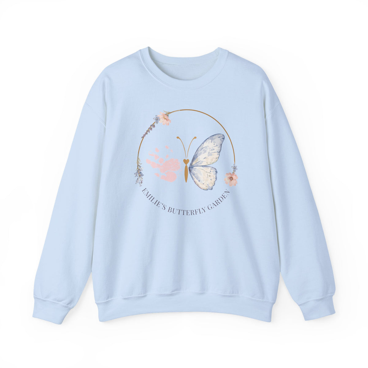 Butterfly Handprint Crewneck Sweatshirt — Memorial & Keepsake Comfort Pullover